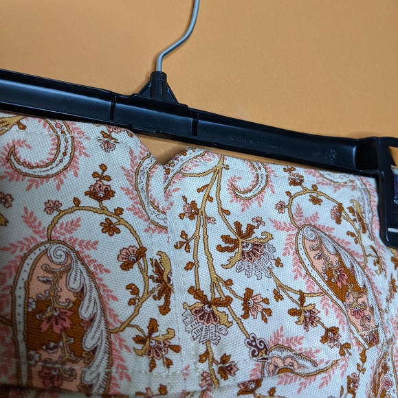 Express Retro Pink Paisley Cropped Pants Size 13/ 14 - Picture 8 of 11